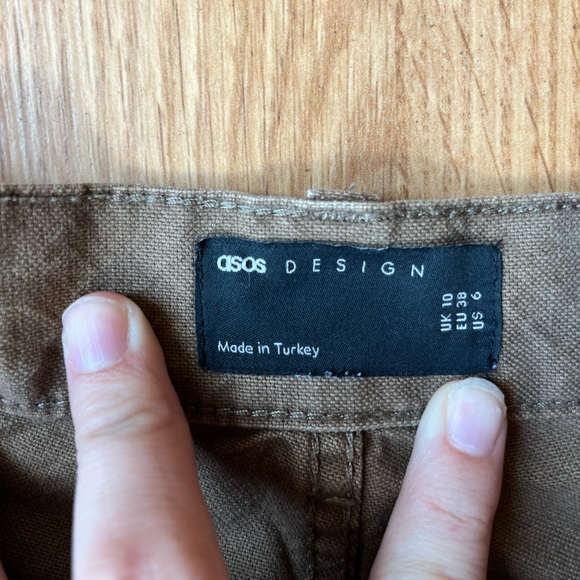 ASOS Low Rise Utility Cargo Pants in Mushroom - Picture 14 of 15